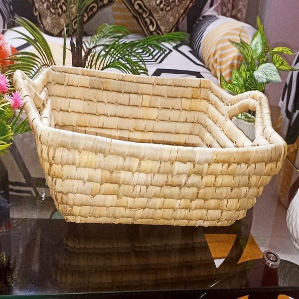 Multifunctional Storage Basket, Hand-woven Braid Fabric Decorative Sundries Organizer for Home A